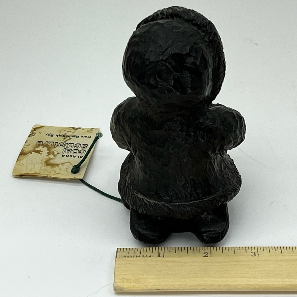 Inuit Naber Coal Sculpture Alaska Homer Kachemak Bay Indigenous Eskimo Vintage - Picture 10 of 13